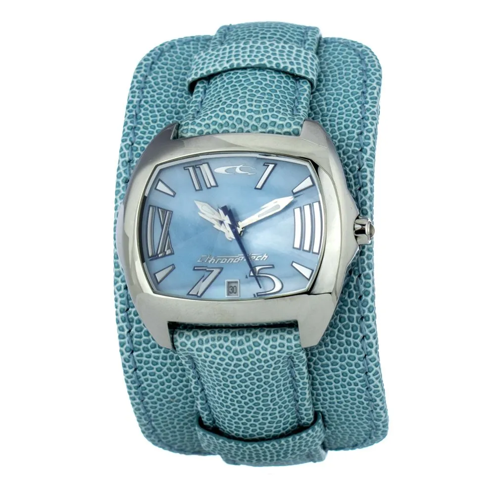 Chronotech Unisex Green Leather Watch