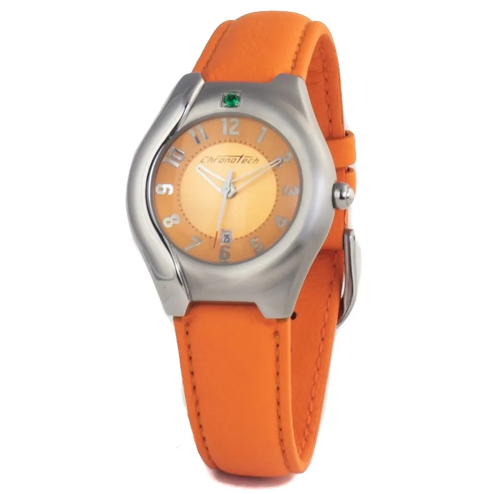 Chronotech Women's Orange Leather Watch