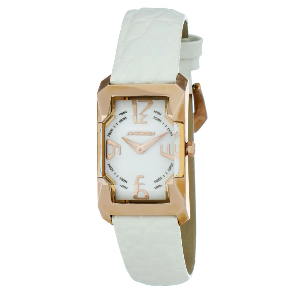Chronotech Women's White Leather Watch