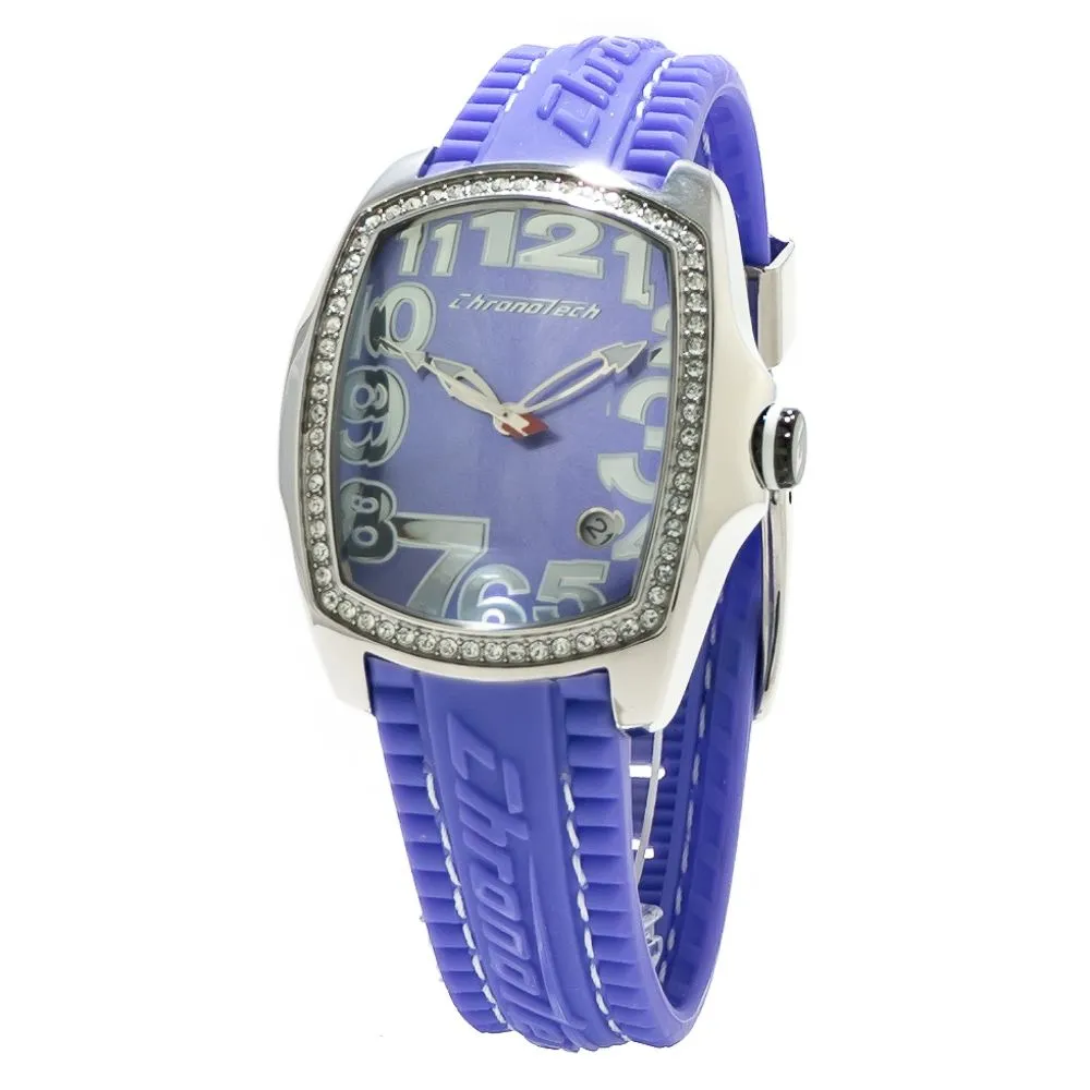 Chronotech Women's Blue Rubber Watch