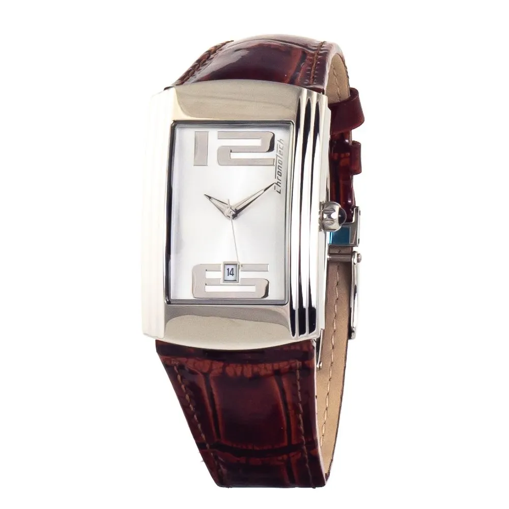 Chronotech Unisex Brown Leather Watch