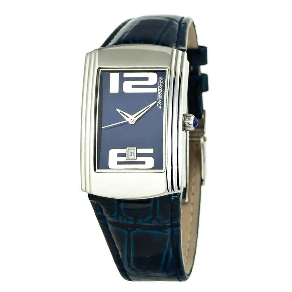 Chronotech Unisex Blue Leather Watch