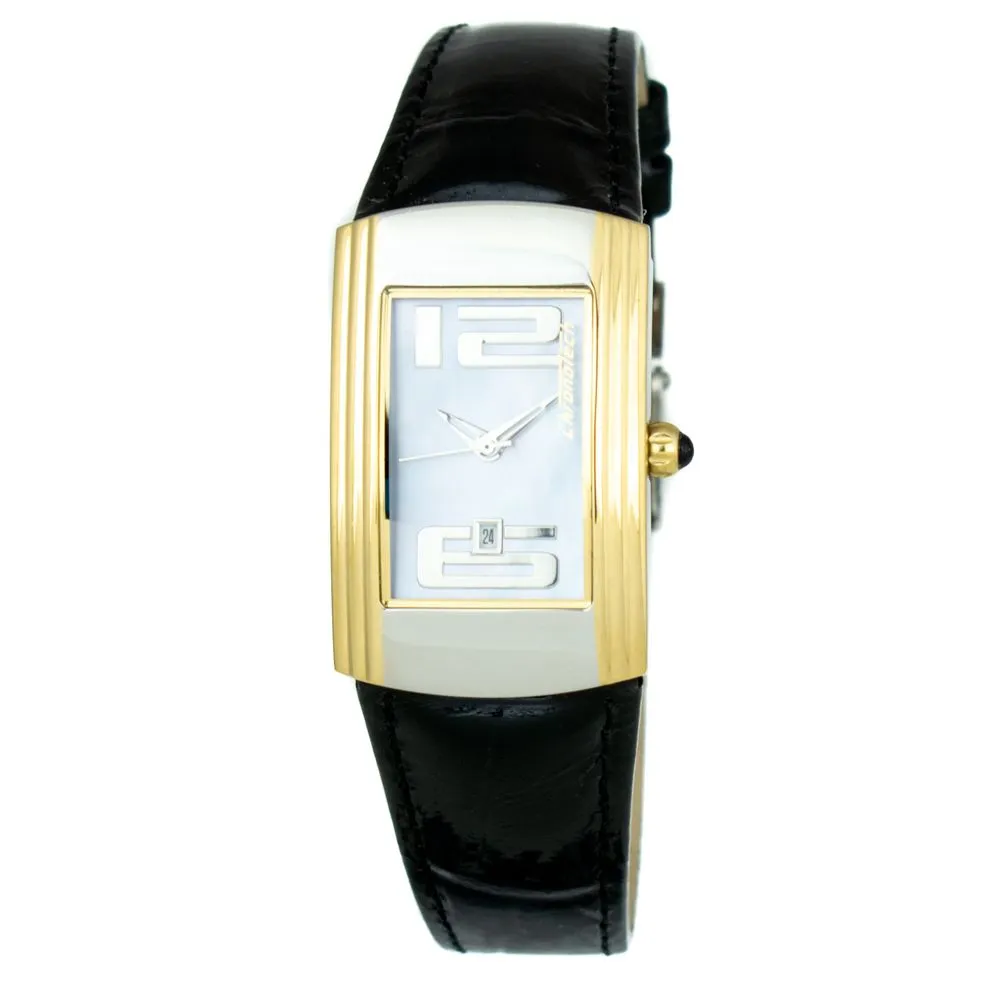 Chronotech Women's Black Leather Watch