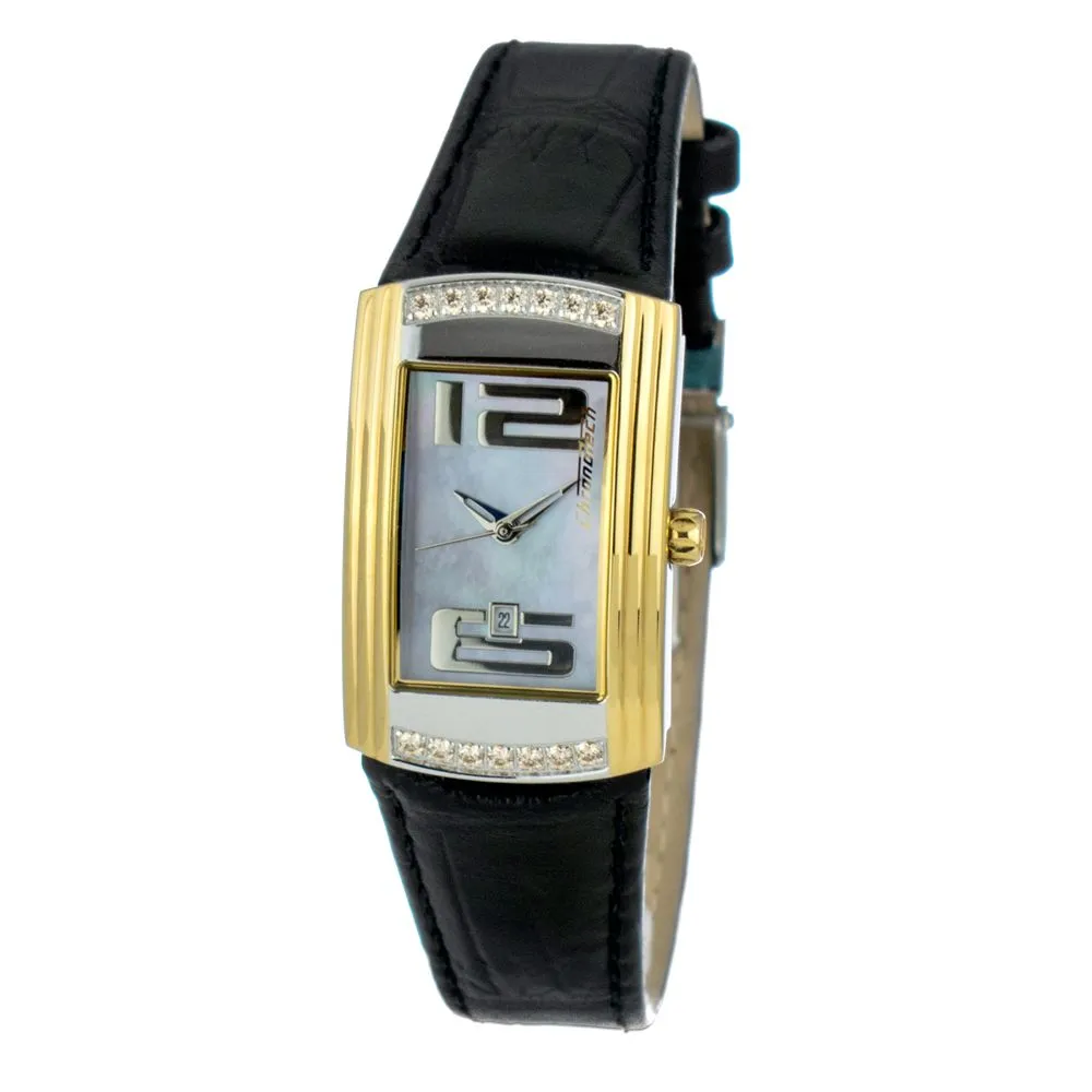 Chronotech Women's Black Leather Watch