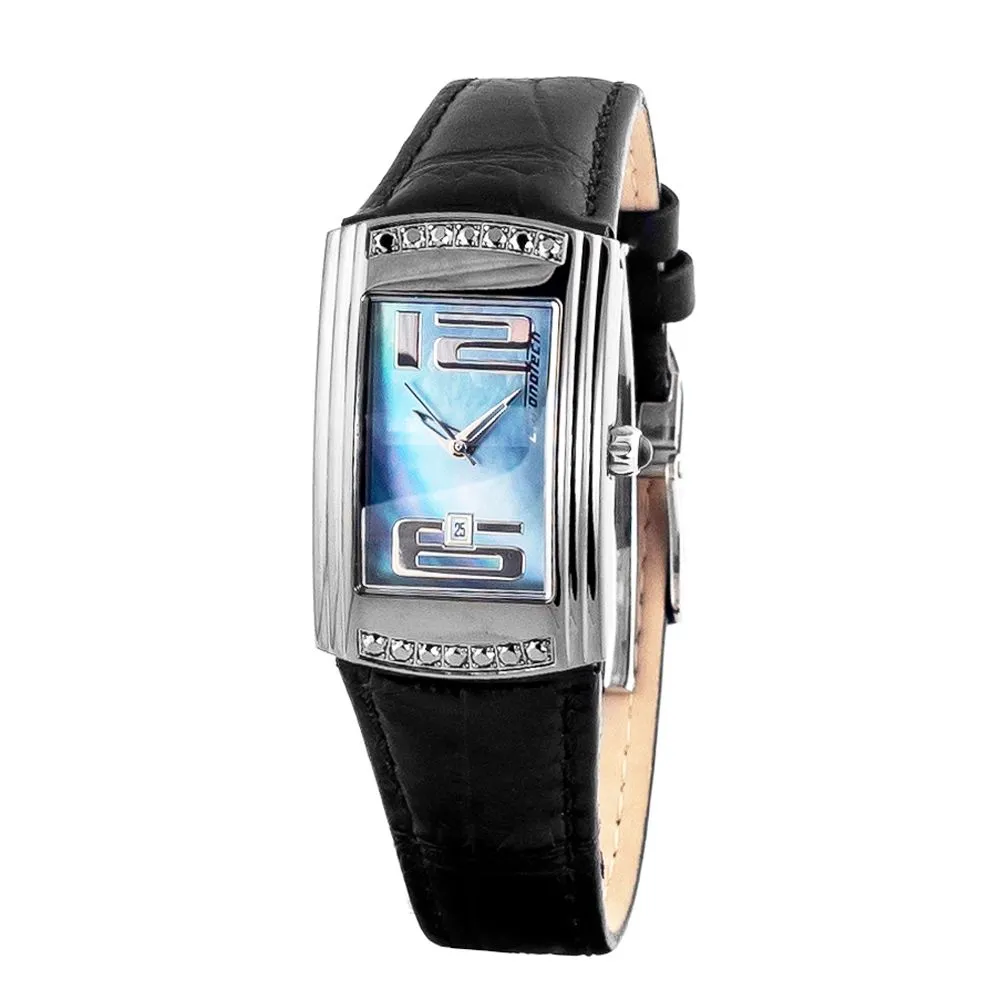 Chronotech Women's Black Leather Watch