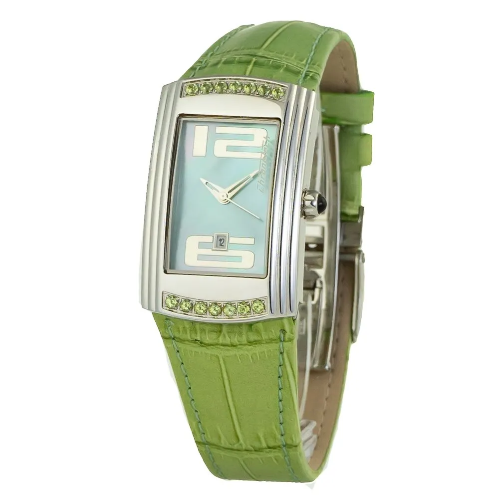 Chronotech Women's Green Leather Watch