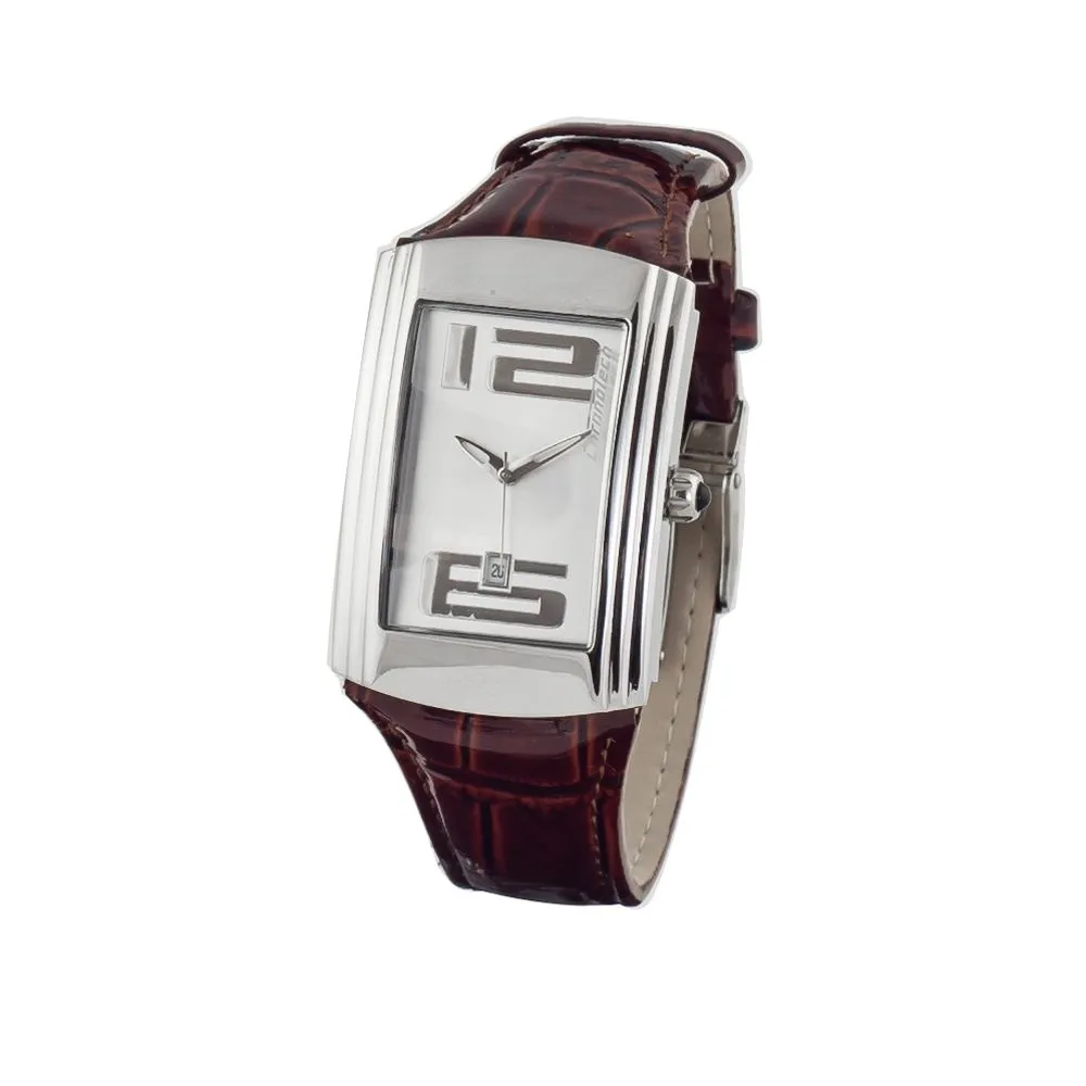 Chronotech Unisex Brown Leather Watch