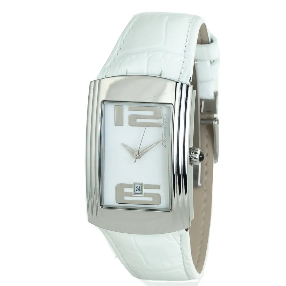Chronotech Unisex White Leather Watch