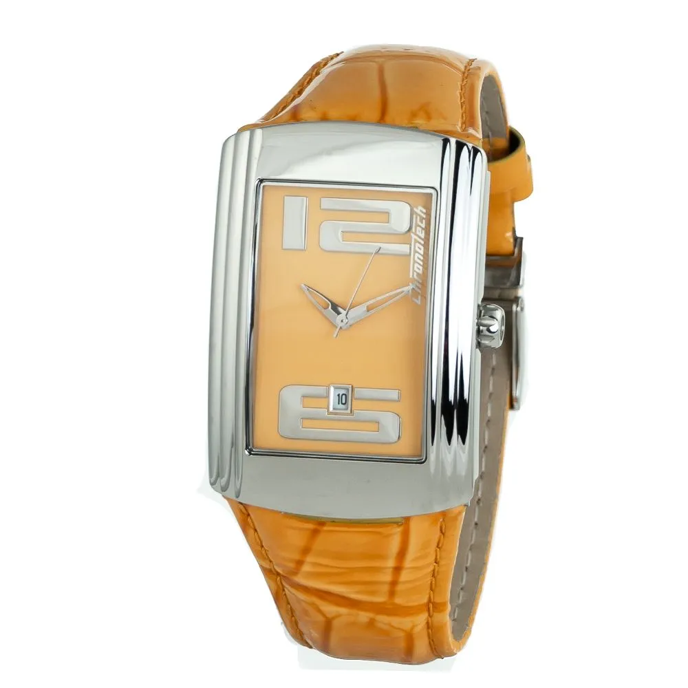 Chronotech Unisex Orange Leather Watch