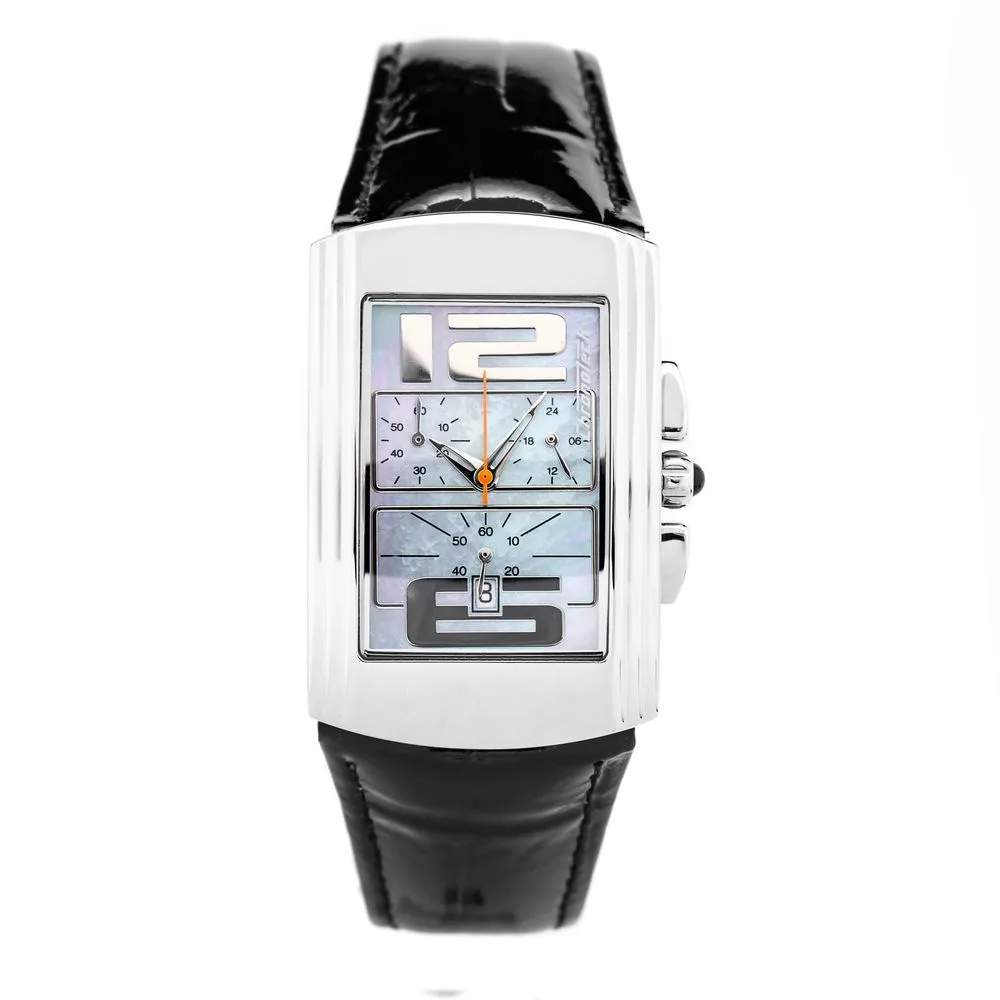 Chronotech Unisex Black Leather Watch