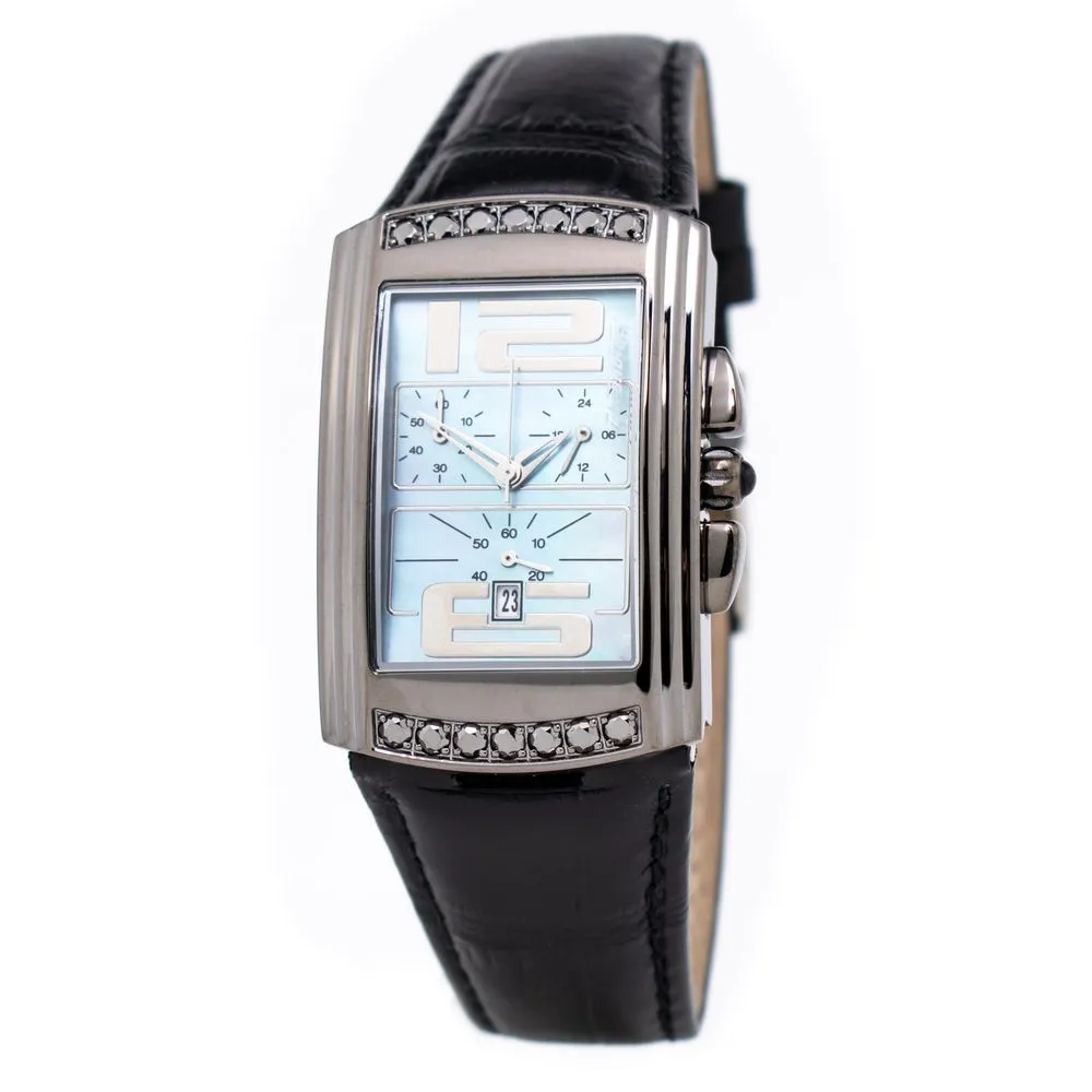 Chronotech Unisex Black Leather Watch