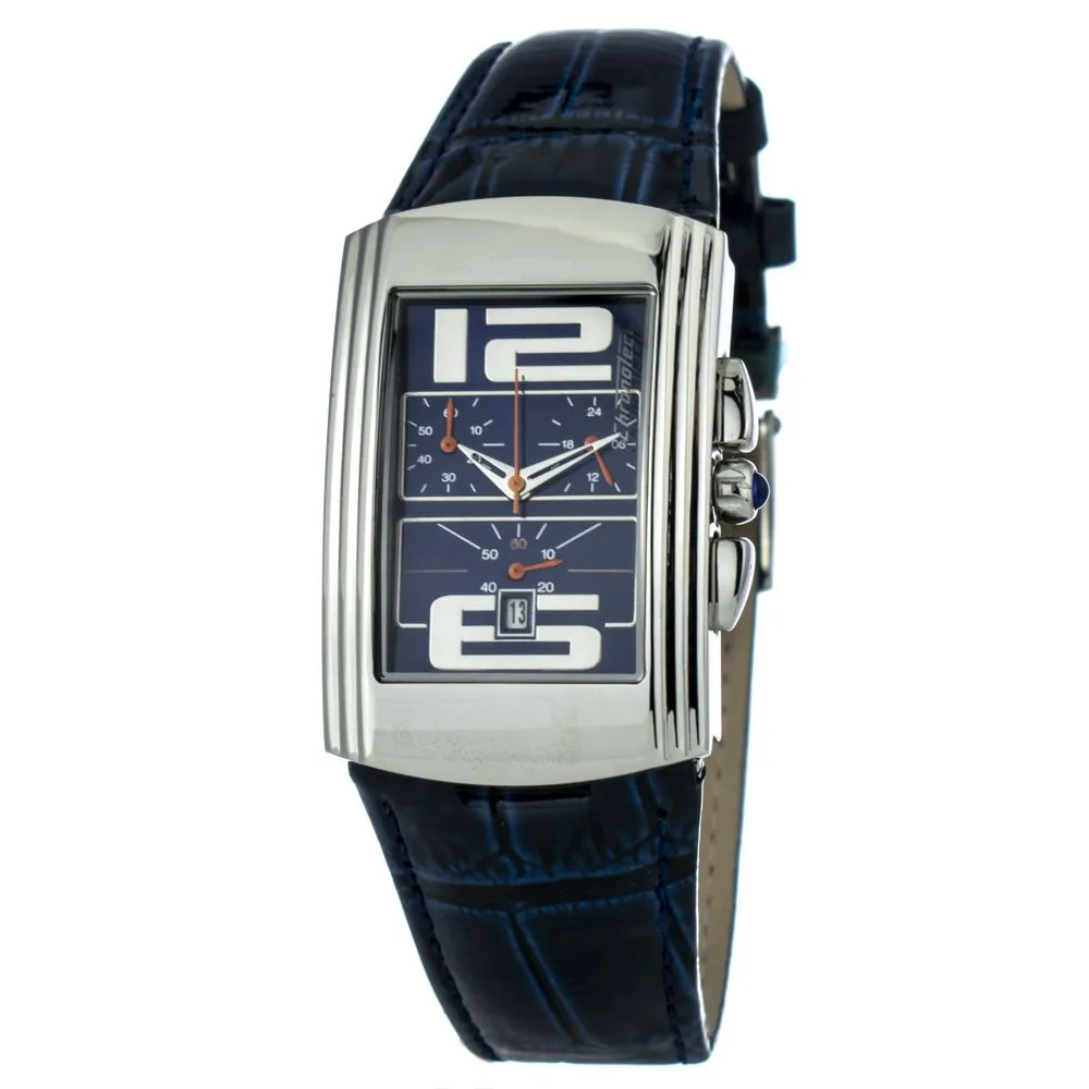Chronotech Unisex Blue Leather Watch