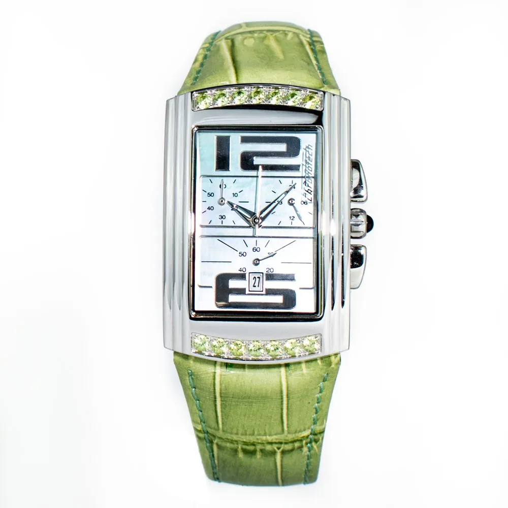 Chronotech Women's Green Leather Watch
