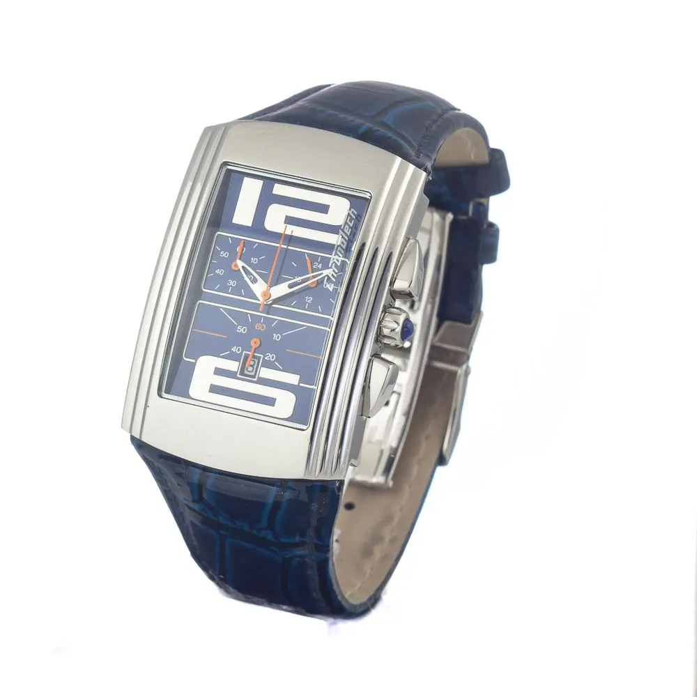 Chronotech Men's Blue Leather Watch
