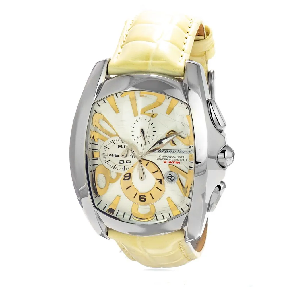 Chronotech Men's Yellow Leather Watch