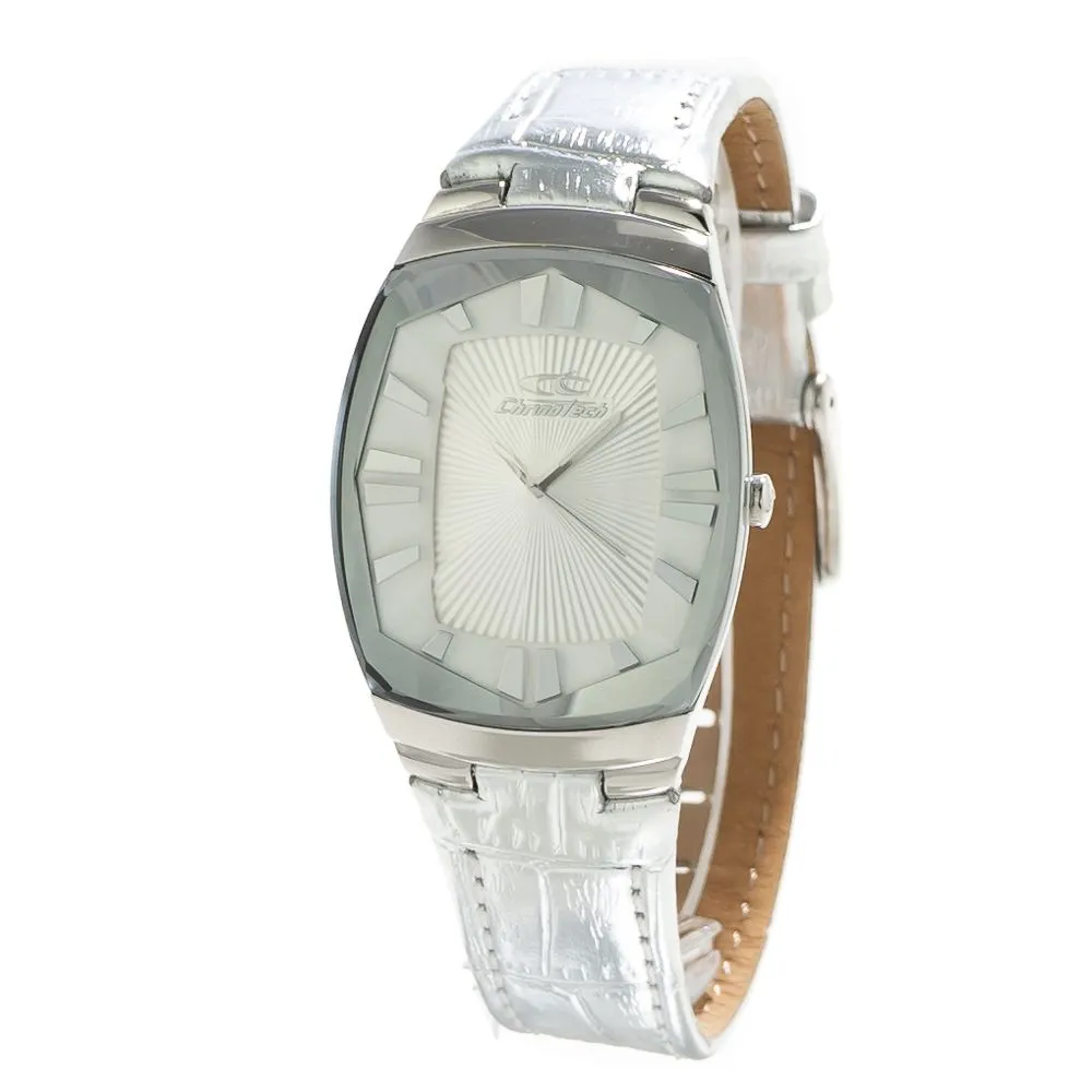 Chronotech Women's Silver Leather Watch