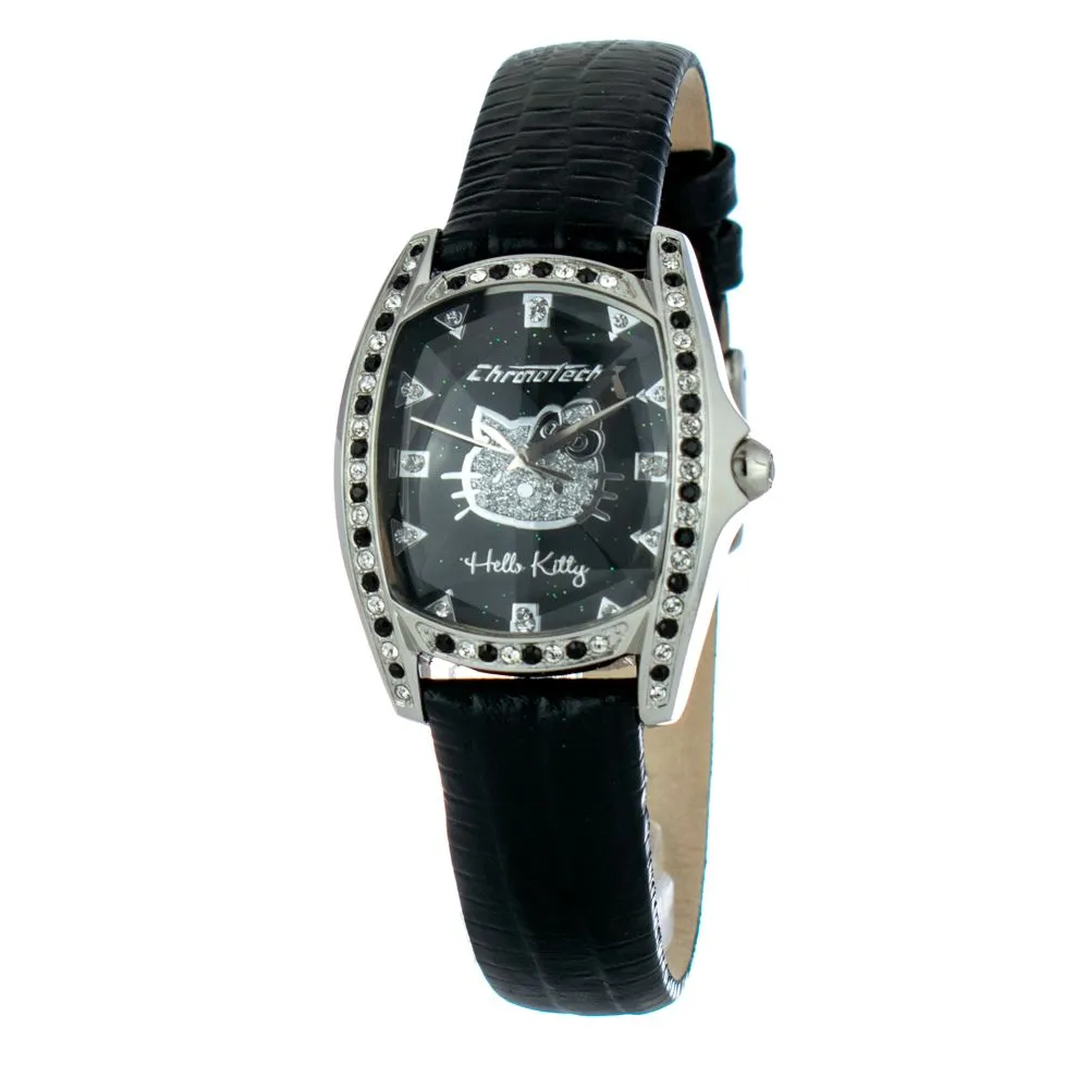 Chronotech Women's Black Leather Watch