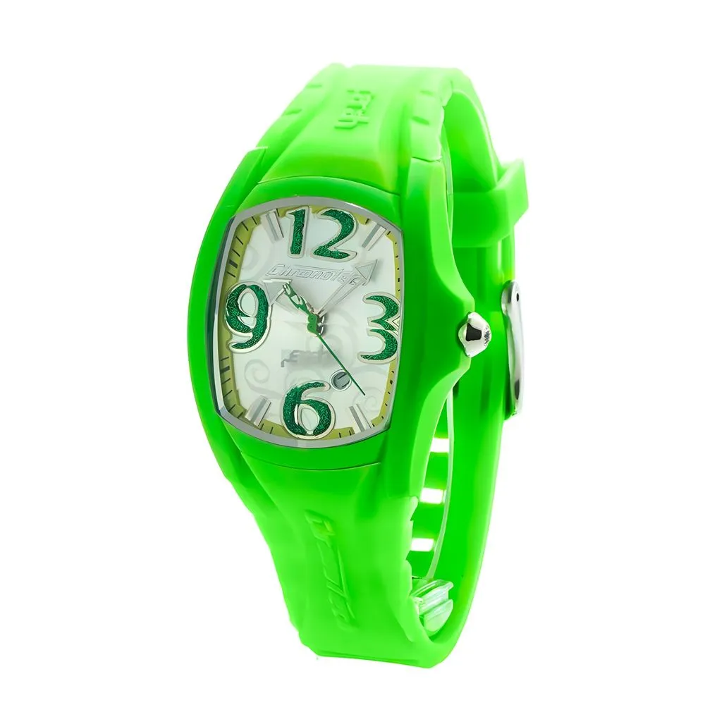 Chronotech Unisex Green Rubber Watch