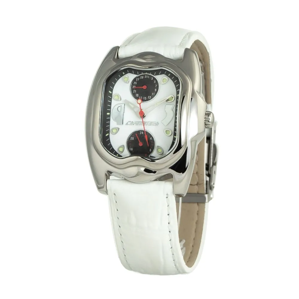 Chronotech Women's White Leather Watch