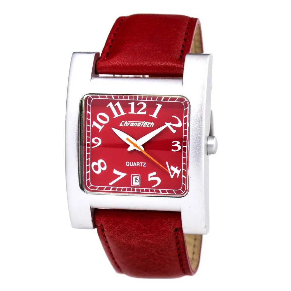 Chronotech Women's Red Leather Watch