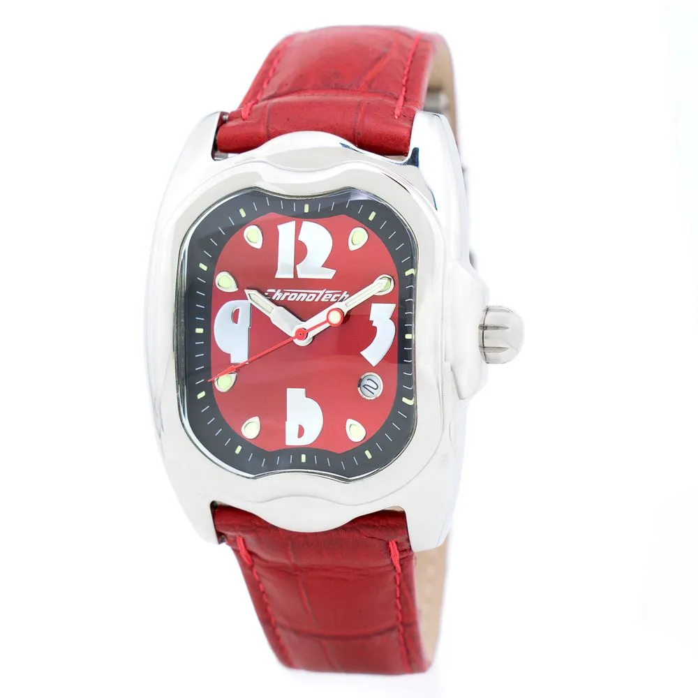 Chronotech Women's Red Leather Watch