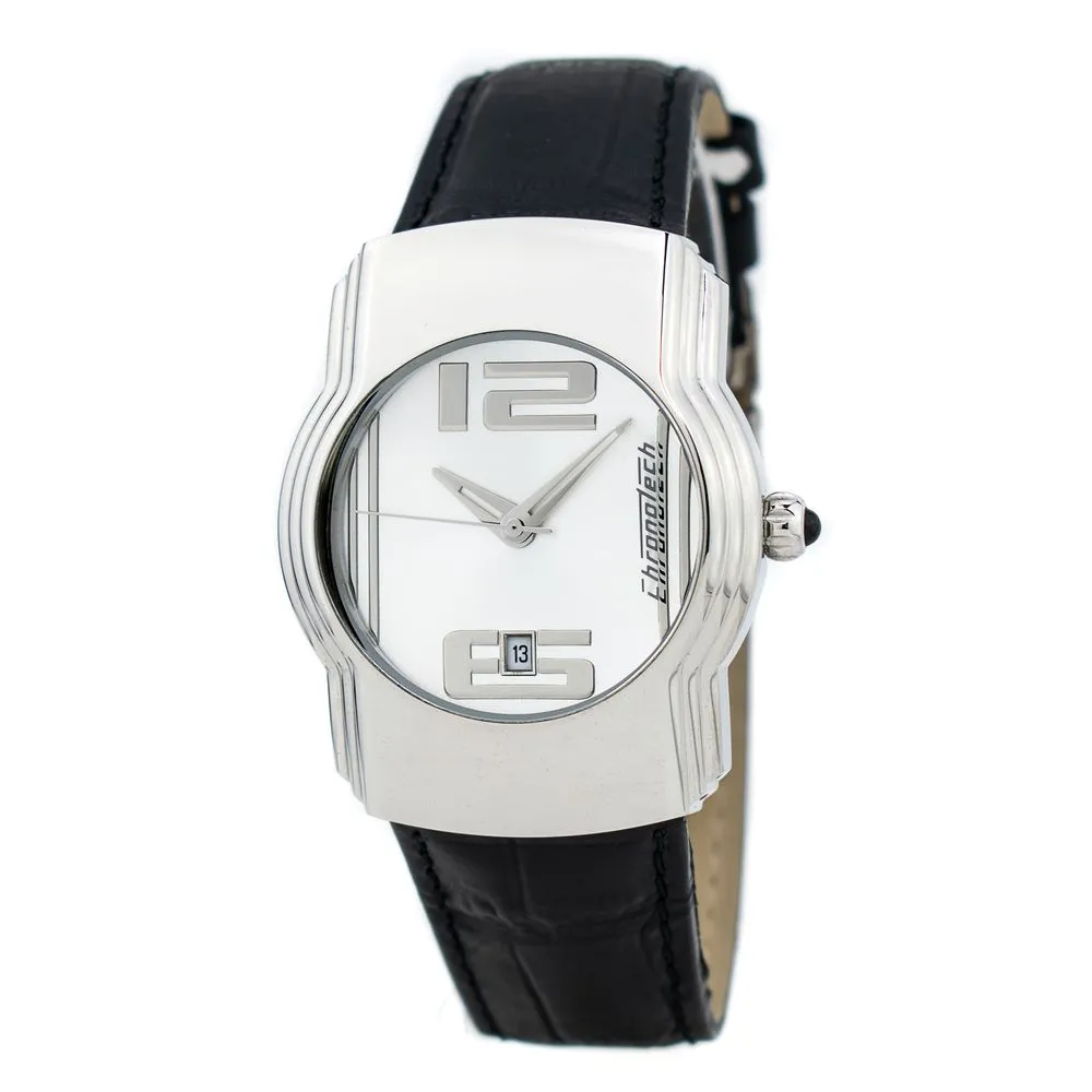 Chronotech Men's Black Leather Watch