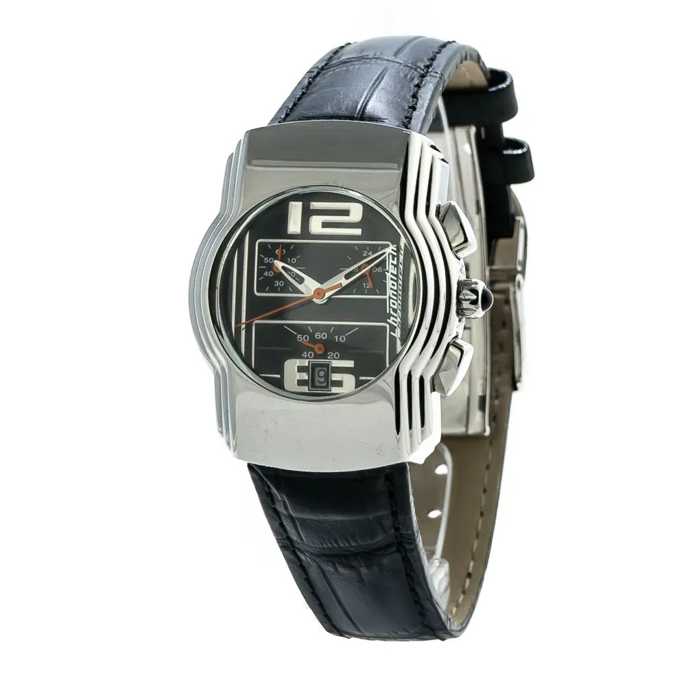 Chronotech Women's Black Leather Watch