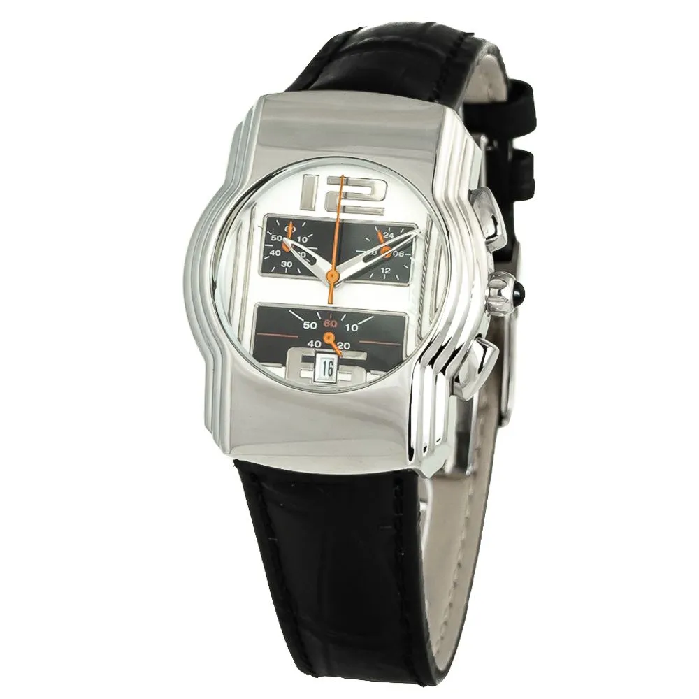 Chronotech Women's Black Leather Watch