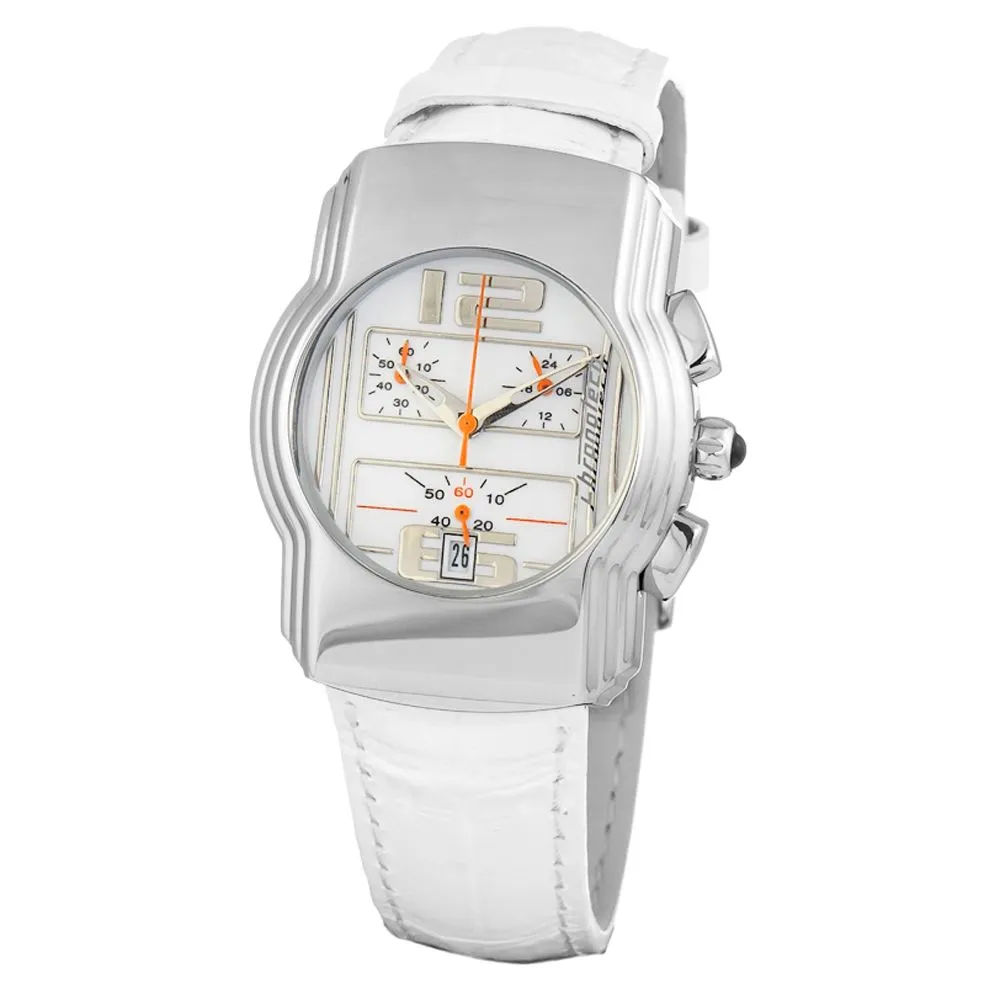 Chronotech Men's White Leather Watch