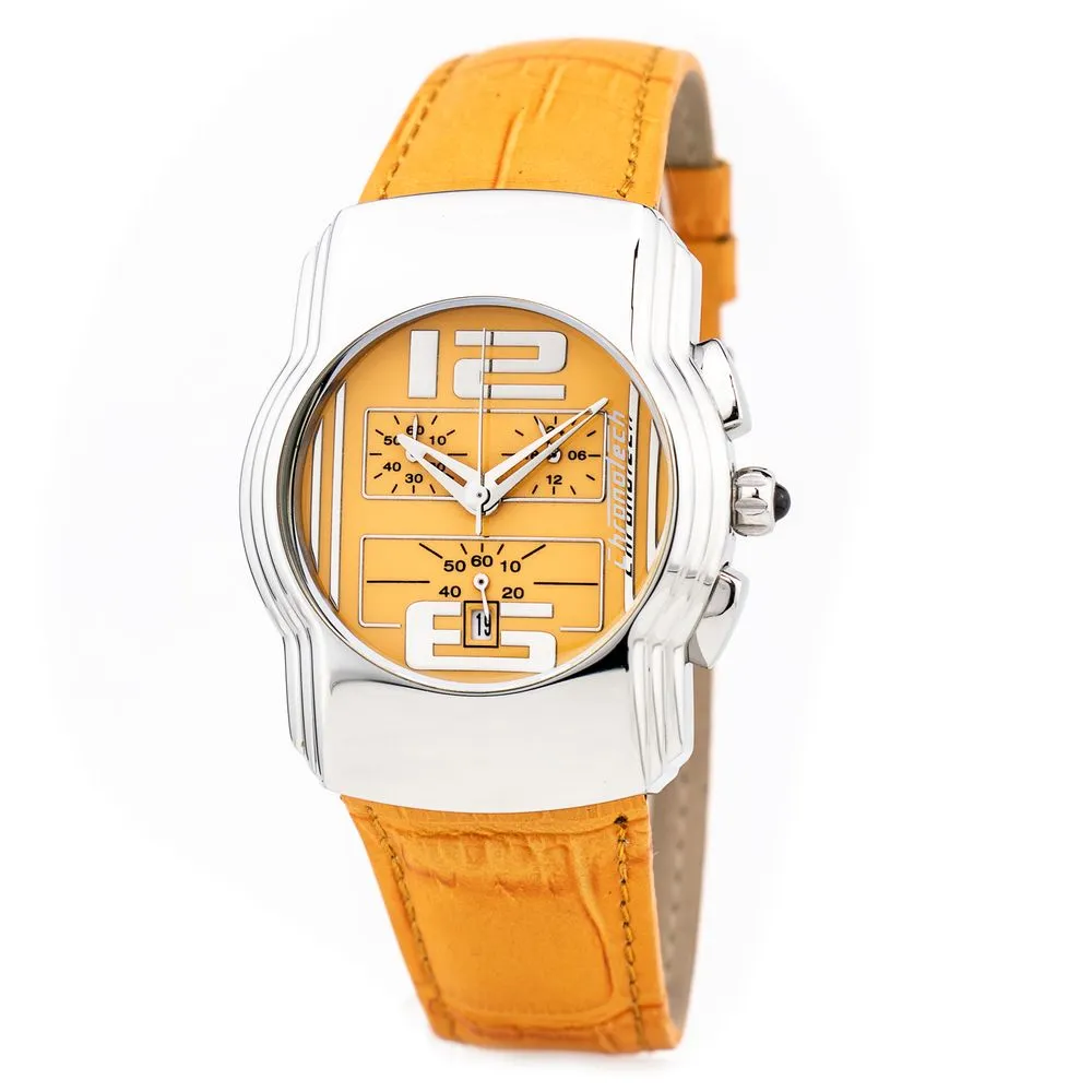 Chronotech Unisex Orange Leather Watch
