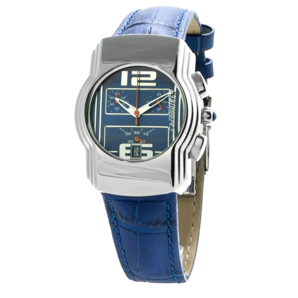 Chronotech Unisex Blue Leather Watch