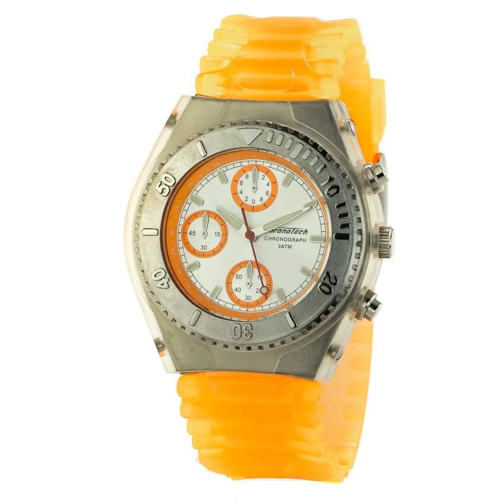 Chronotech Unisex Orange Rubber Watch