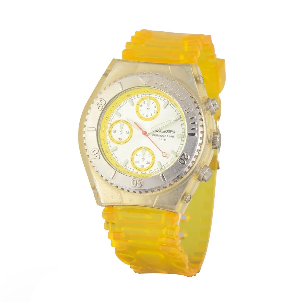Chronotech Unisex Yellow Rubber Watch