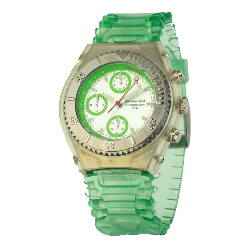 Chronotech Unisex Green Rubber Watch