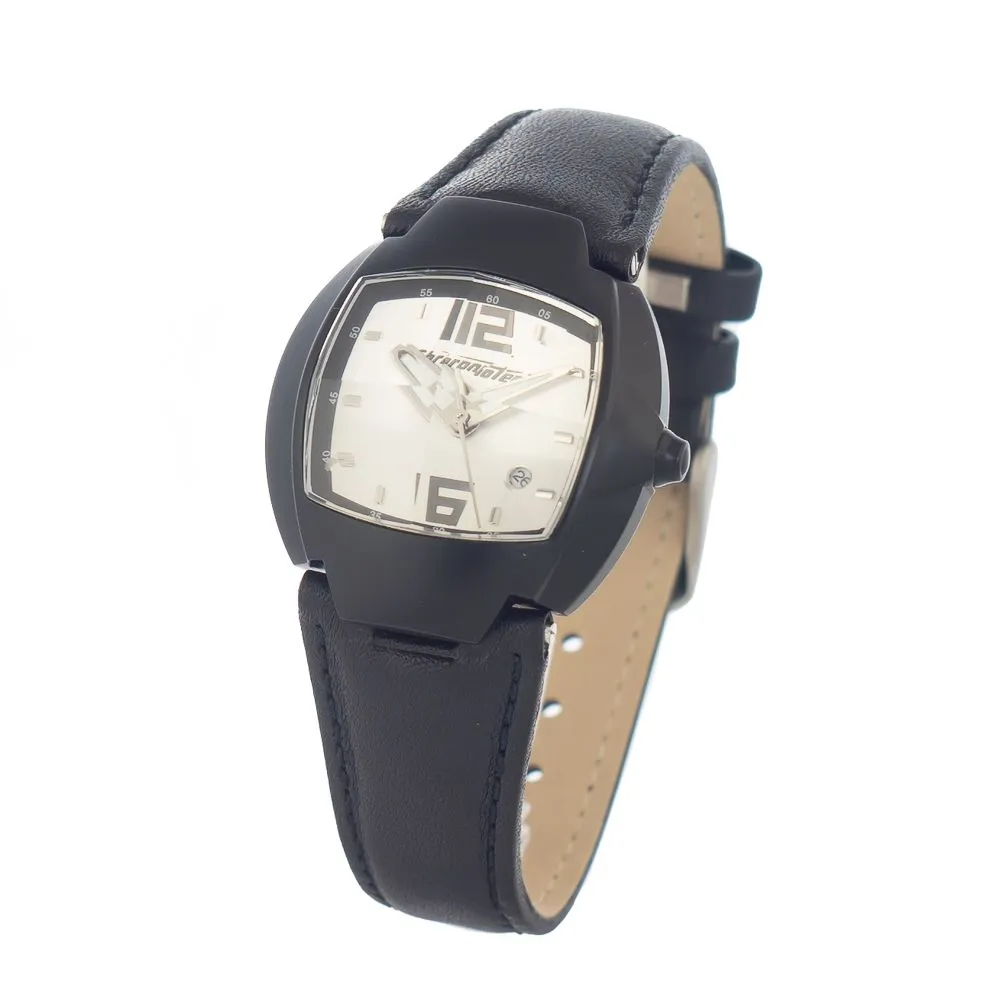 Chronotech Women's Black Leather Watch