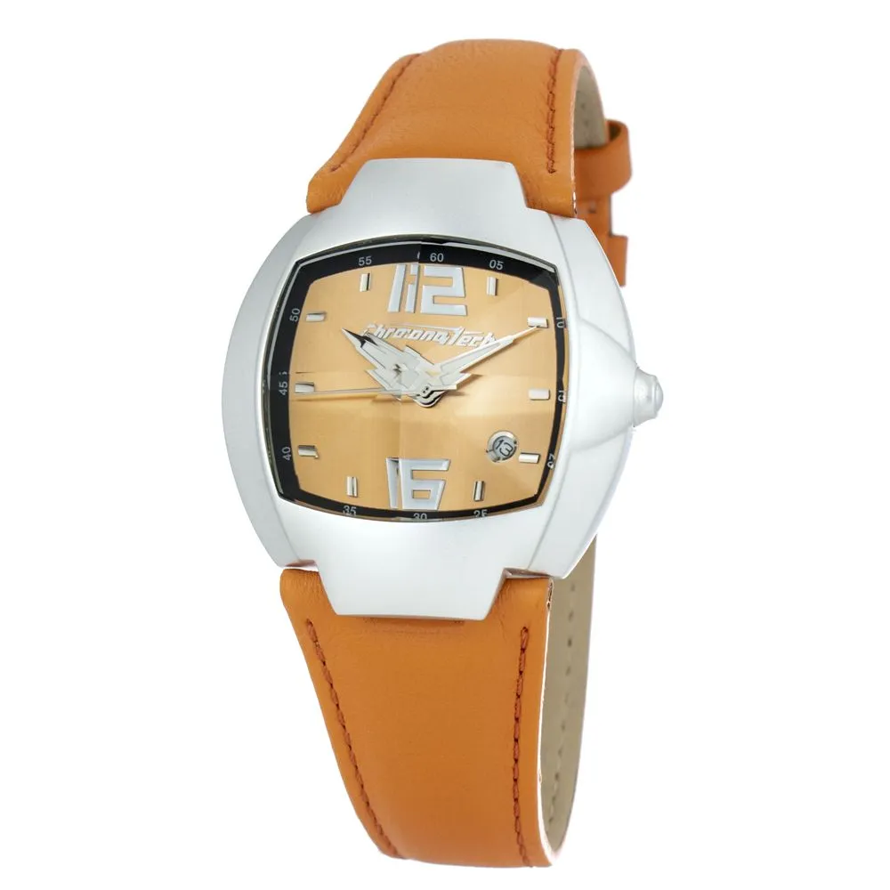 Chronotech Men's Orange Leather Watch