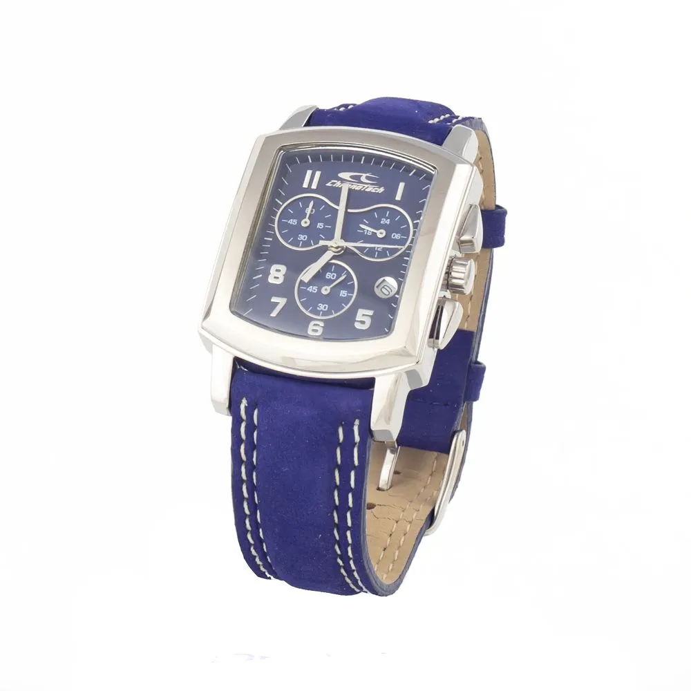 Chronotech Women's Blue Leather Watch
