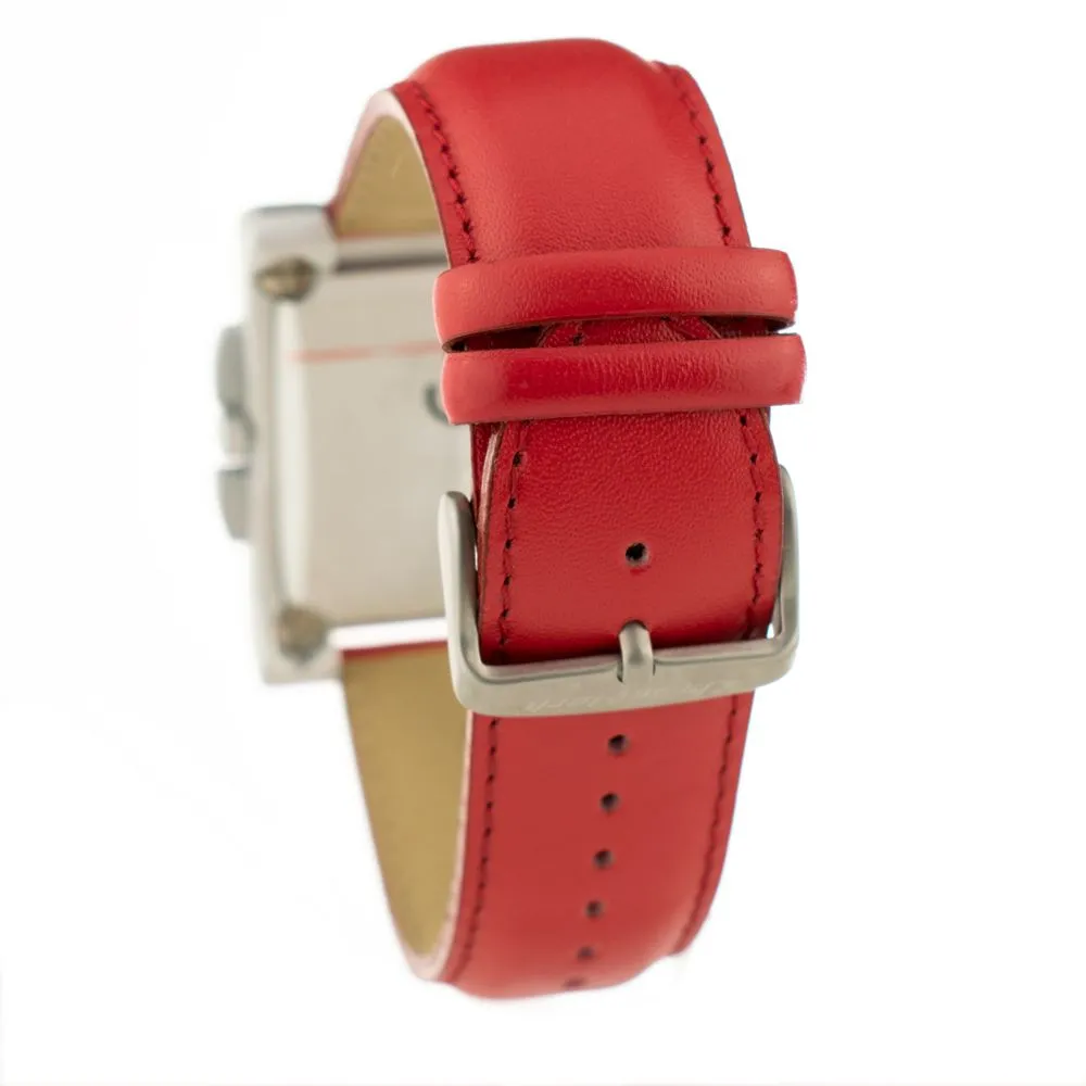 Chronotech Unisex Red Leather Watch