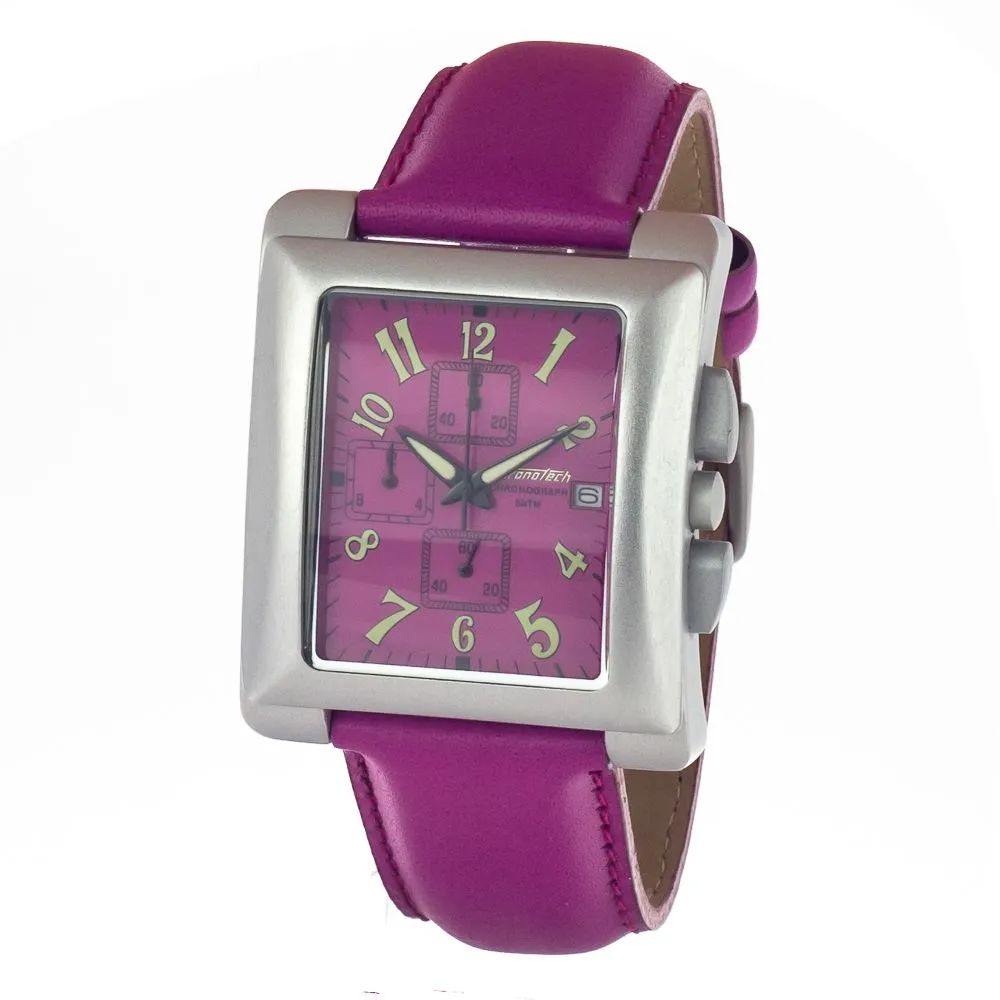 Chronotech Men's Purple Leather Watch