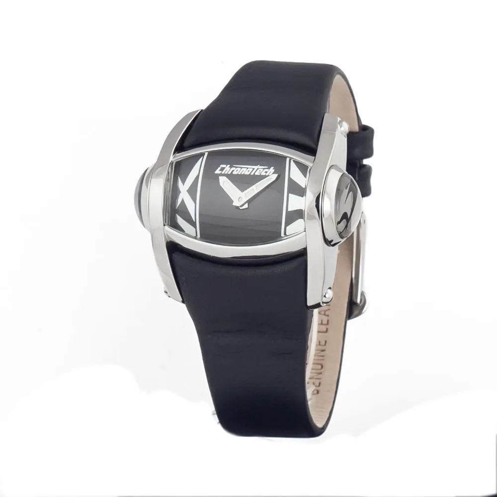 Chronotech Women's Black Leather Watch