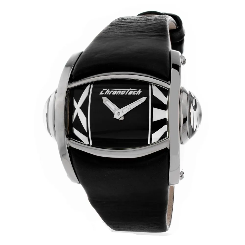 Chronotech Women's Black Leather Watch