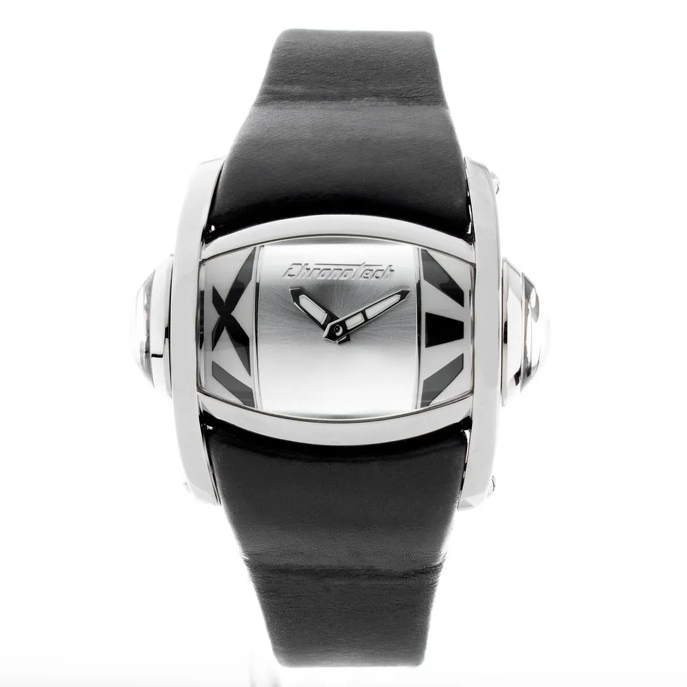 Chronotech Unisex Black Leather Watch