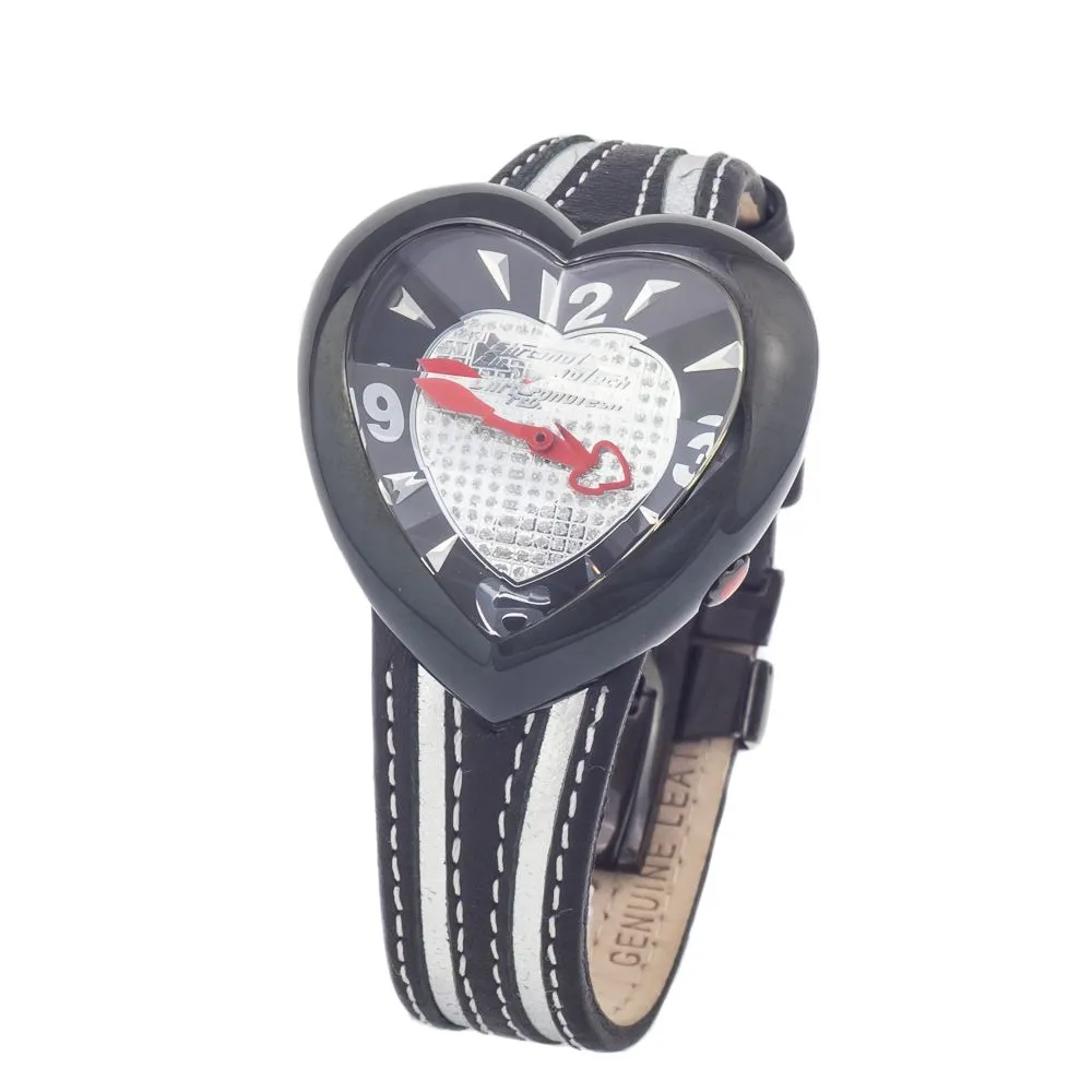 Chronotech Women's Black Leather Watch