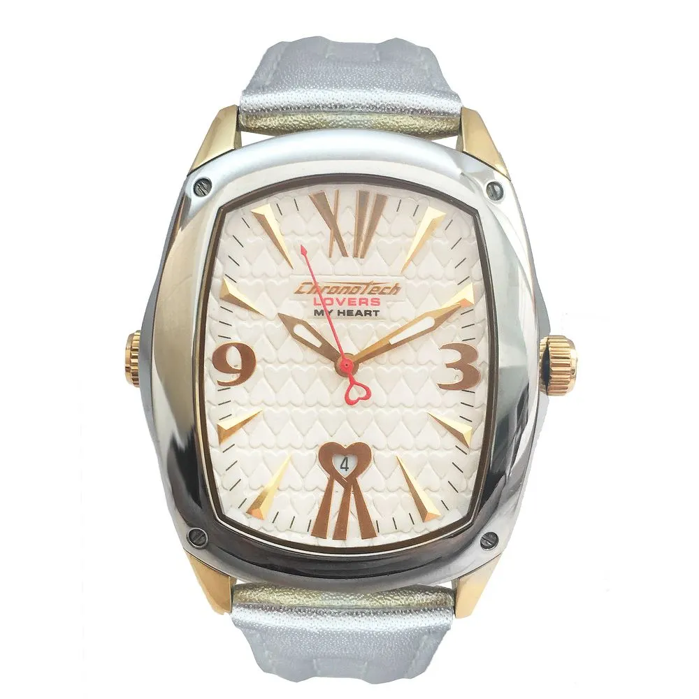 Chronotech Unisex Gold Leather Watch