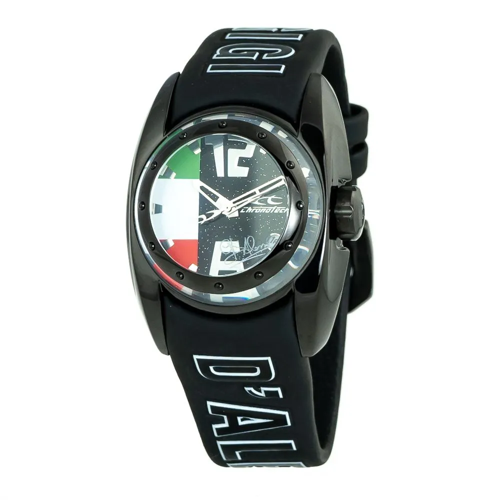 Chronotech Unisex Black Rubber Watch