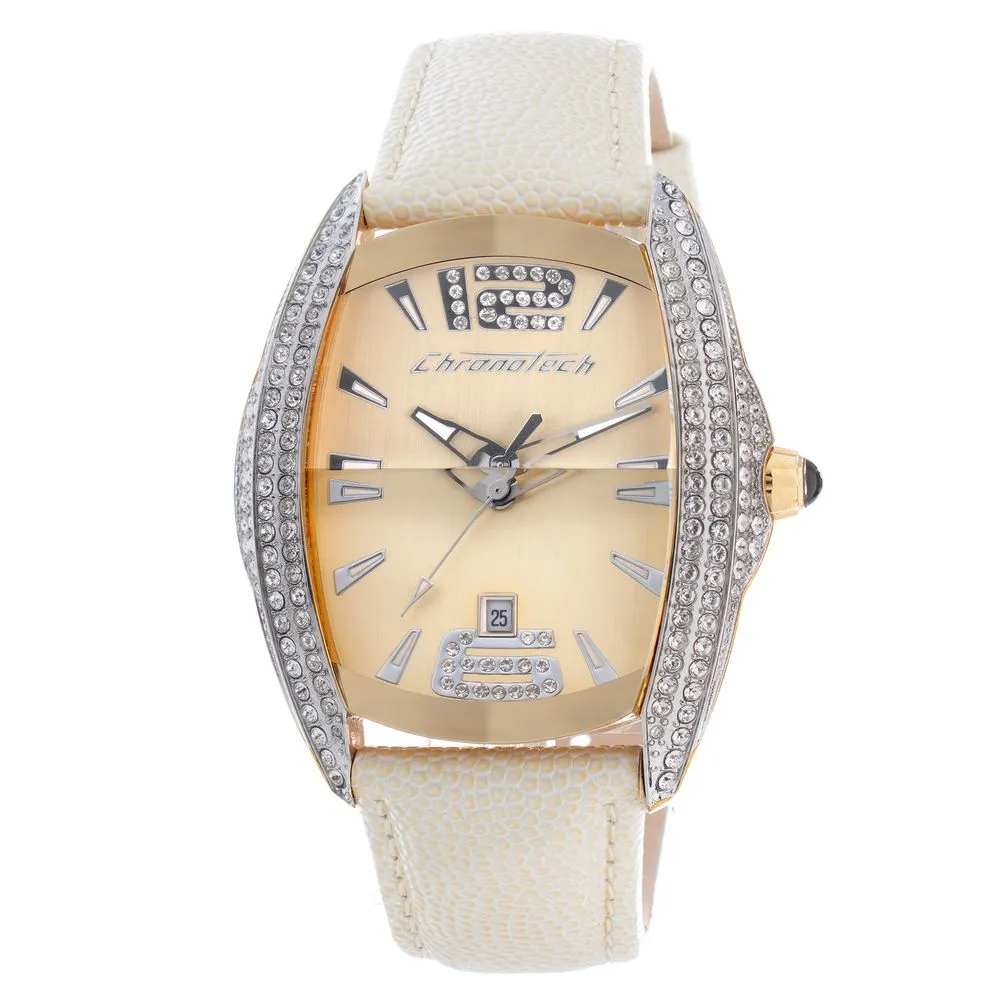 Chronotech Women's Beige Leather Watch