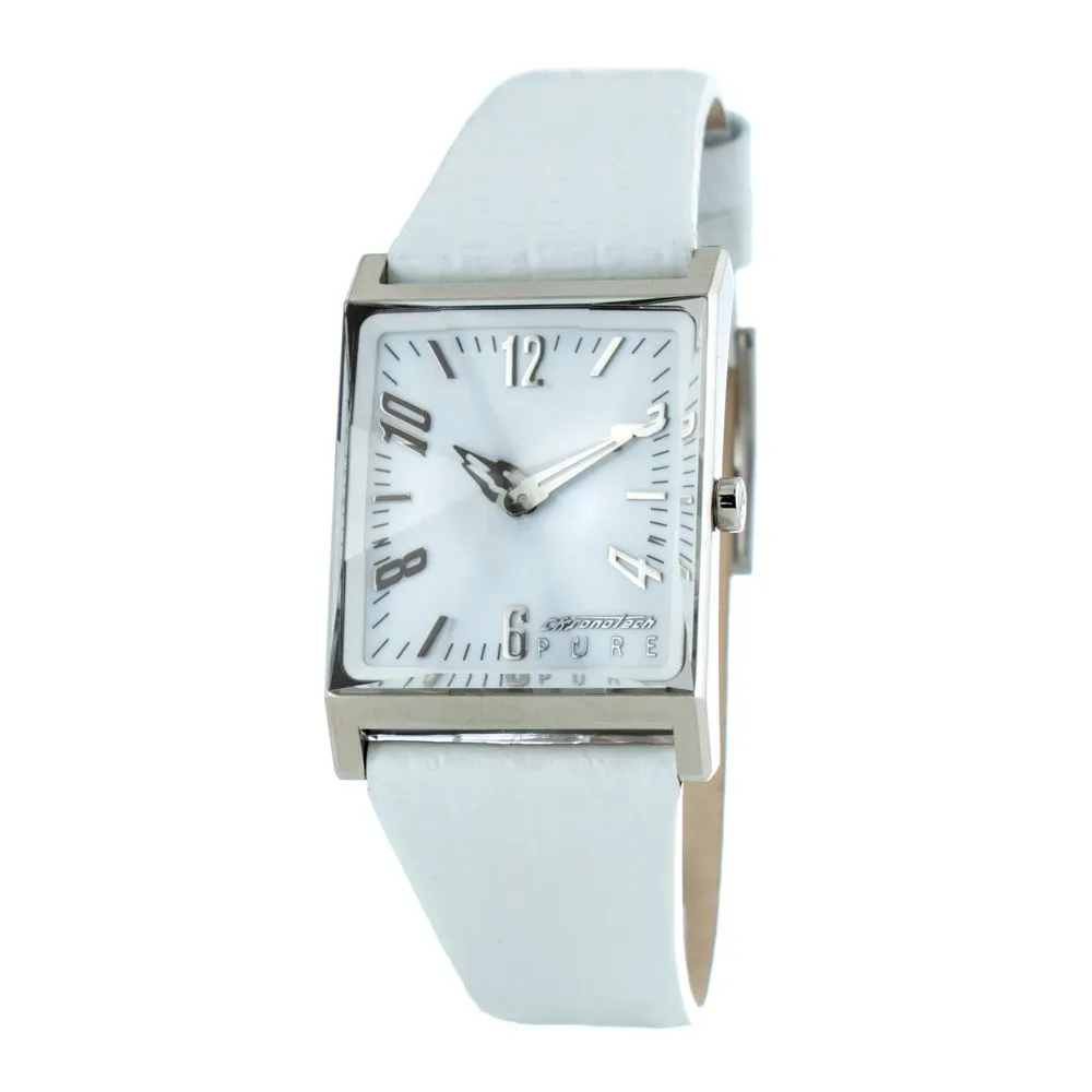 Chronotech Women's White Leather Watch