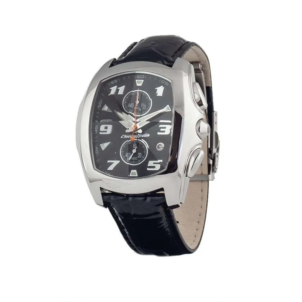 Chronotech Men's Black Leather Watch