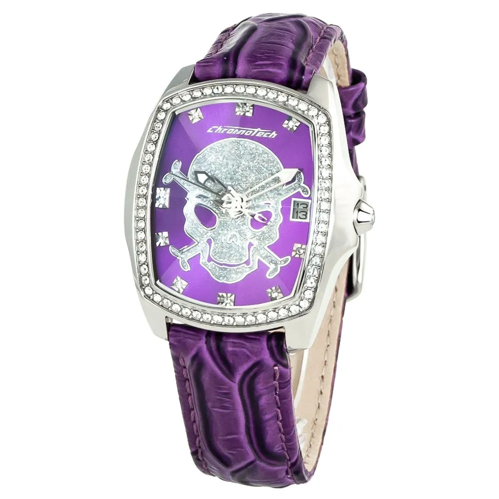 Chronotech Women's Purple Leather Watch