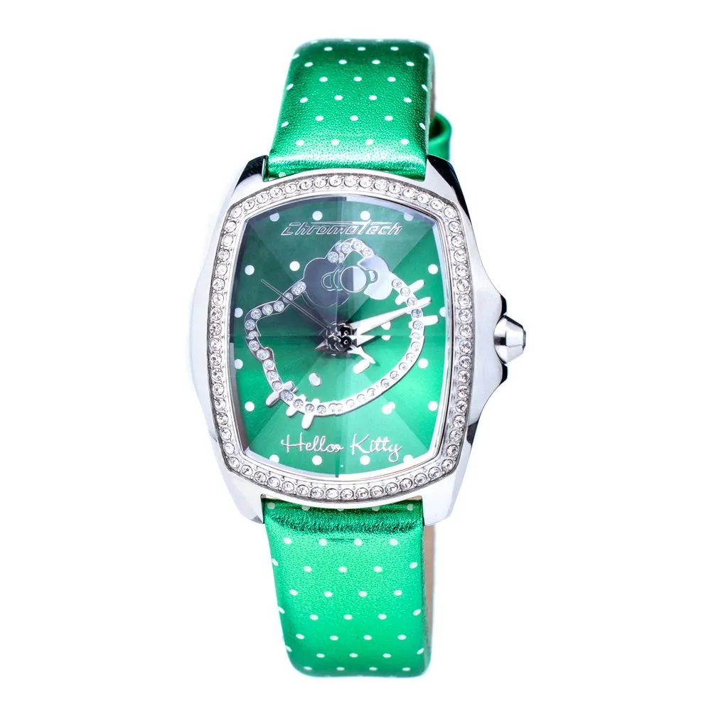 Chronotech Women's Green Leather Watch
